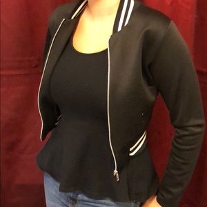 Cropped black and white jacket